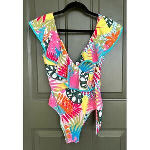 SHEIN Women's Multicolor Swimsuit-one-piece Size Large New Without Tags